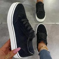 Zapatos planos informales para mujer, zapatillas deportivas transpirables de Color sólido, a la moda, para primavera y otoño, 35