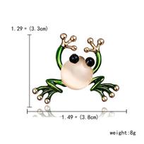 Rinhoo Cute Green Rhinestone Frog Brooch for Women Vintage Fashion Animal Funny Cartoon Froggy Bag Lapel Pins Badge Jewelry Gift