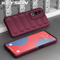 KEYSION Shockproof Matte Case for OPPO A80 5G Anti-skid Soft Silicone Phone Back Cover for OPPO A80 5G for OPPO A80 5G vyno raudonos spalvos
