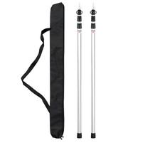 Telescoping Tarp Poles Adjustable Camping Tent Poles Portable Lightweight Aluminum Tent Poles 2 poles sidabras