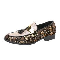 Fashion 2024 New Spring Tassel Men's Shoe Golden Nightclub Casual Shoes Loafers Mens Shoes Slip-on Comfort Shoes Fashion Trends for Men 38 auksas