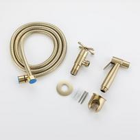 Brushed Gold Hand Held Bidet Sprayer Douche Toilet Kit Gray SUS304 Shattaf Shower Head Copper Valve Set Jet Bidet Faucet Set beige