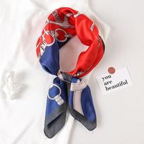 70*70cm Madingas šilkinis satino plaukų skara Moteriška skarelė Spausdinta moteriška kvadratinė bandana Mažas kaklo šalikėlis Hidžabas Moteris Mergina red