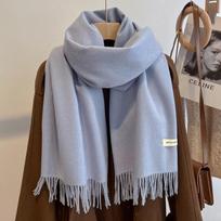 Žieminis šalikas moterims ilgas šiltas kašmyro šalikas hidžabas vienspalvis moteriškas šalis apvyniojamas moteriška pašmina bandana galvos šalikai nauji gray