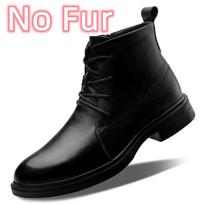 Fashion Genuine Leather Male Boots Fashion Men's Motocross Boots Lace-Up Warm Winter Boots for Men New Arrival Outdoor Men Ankle Boots 38 black