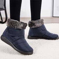 Fashion Women's Boots Fur Warm Ankle Boots For Snow Waterproof Botas Mujer 2024 Winter Boots Trend Bottines Female Winter Shoes Women 39 mėlyna