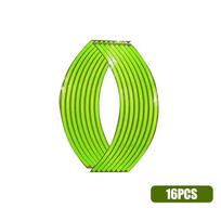 16pcs/1Set 18'' Motorcycle Wheel Fluorescent Green Stickers Rim Trim Reflective Decor Stripes Car Motorbike Styling Accessories