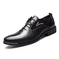 Fashion Border Men Dress Shoes English Sharp Business Korean Men's Leather Formal Shoes Fast Sellers Foreign Trade Manufacturers 6.5 juoda