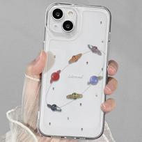 Dopamine Universe Planet Phone Case for Apple iPhone 16 Promax- Drop-resistant Transparent Soft Silicone Cover for iPhone Apple 16Promax white