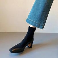 Madingi nauji batai moteriai, su šoniniu užtrauktuku, madingi 2024 m. žiemos, aukštos kokybės, kvadratiniu priekiu, vienspalviai, moteriški ankle boots, Botines Mujer 39 ruda
