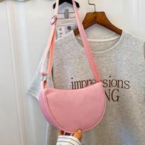 Classic solid color children's simple shoulder bag, crossbody bag, fabric material, lightweight and portable, multiple colors gray