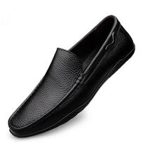 Fashion Mens Loafers Male Comfortable Driving Shoe Luxury Brand Moccasins Men's Breathable Slip on Footwear Men's Classic Dress Shoes 38 juoda