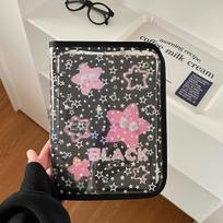 A5 Star Transparent Cover Binder Photocard Holder Idol Photo Album Photo Collect Book Zipper Bag Storage Stationery gray
