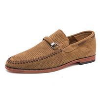 Fashion Leisure Walk Men's Summer Shoes Casual Suede Leather Male Loafers Hollow Out Breathable Driving Shoes Outdoor Slip on Moccasins 39 ruda