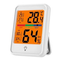 Skaitmeninis namų vidaus elektroninis ekranas Termometras, Higrometras, Temperatūros ir drėgmės matuoklis, Magnetinis, Apšviečiamas didelis ekranas