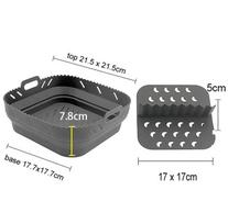 Silicone Tray Oven Baking Tray Pizza Fried Chicken Baking Tool Reusable Liner Easy Clean Airfryer Silicone Basket Kitchen Tool black
