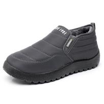 Fashion Ankle Boots for Men Winter Plush Fur Warm Couple Low-Top Snow Boots Non-Slip Slip-On Casual Sneakers Solid Color Fleece Shoes 44 juoda