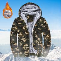 Fleece Hoodie Casual Zip Up Heavyweight Hooded Jacket Thermal Autumn Winter Sweater Zipper Casual Sweaters XXL žalia