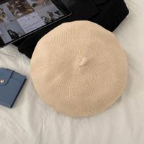 WTEMPO Office Ladies Large Solid Color Kniited Beret Women's Autumn Winter Windproof Elegant Woolen Hats One Size chaki