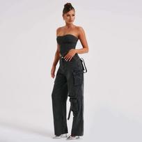 American-style Low-waist Three-dimensional Pocket Stitching Jeans Women's Autumn Loose Drape Fashion Trousers L juoda