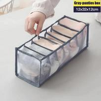 New Underwear Storage Organizer for Clothes Separated Socks Shorts Bra Storage Boxs Dormitory Closet Organizer Drawer Washable gray