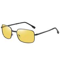 nepoliarizuoti nešiojami sulankstomi akiniai nuo saulės vyrams kvadratiniai metaliniai rėmeliai retro kvadratiniai akiniai nuo saulės vairavimo akiniai naktinio matymo akiniai Polarized night vision lenses geltona