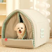 Kennel Winter Warm Small Dog House Closed Pet Winter Dog Bed Cat Nest Four Seasons Universal Dog House Pets Accessories S-39x36x36 cm