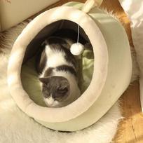 Bed Cat House Condo for Indoor or Outdoor Cat Tent Very Soft Small Dog Mat Bag for Washable Cave Cats Beds Pet House S black
