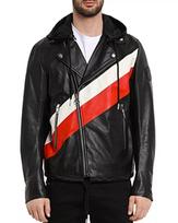 Stylish Festive Lambskin Leather Black Hoodie Jacket Halloween Men Motorcycle Handmade XS juoda