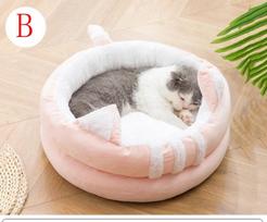 Detachable Washable Round Cat Bed, Dog Kennel, Pet Mats, Soft Cat Ear Nest Pad, Warm Basket Cushion, Sofa, Fall, Winter M
