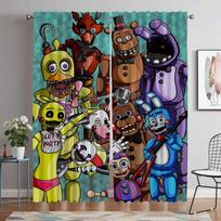 Five Nights Elegant Room Curtains 2 Pieces Tulle for Bedroom Partition Home Interior Curtains Window Curtain Shades Living Child W60xH90cmx2pcs-CL
