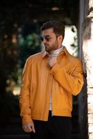 Handmade Yellow Men's Biker Lambskin Motorcycle Genuine Jacket Stylish Leather XS geltona