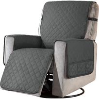 Non-Slip Recliner Chair Cover Sofa Slipcover, Pet Cover for Recliner with Elastic Straps, Washable black