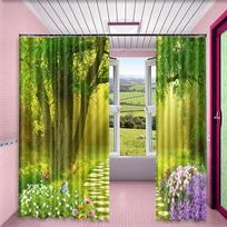 Natural Scenery Landscape Seascape Seagull Window Curtains Blinds For Living Room Bedroom Bathroom Kicthen Door Home Decor 2Pcs (W50H130cm)-2pcs&Rod Pocket