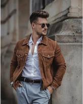 Motorcycle Lambskin New Jacket Handmade Designer Leather Brown Men Button Suede XS ruda