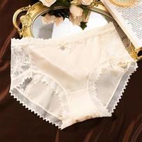 Seksualūs nėriniai Apatiniai Vidutinio Juosmens Lengvos Kelnaitės Kvėpuojantis Šilko (Mulberry) Klynas Lingerie Trikampės Kelnaitės XL juoda