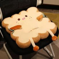 1pc Simulation Bread Toast Cushion Stuffed Memory Foam Pillow Sofa Chair Decor Seat Cushion Cute Student Chair Pad beige