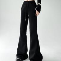 New Fashion High Waist Loose Wide Leg Flare Pants Women Solid Elegant Straight Casual Trousers Women Solid Drawstring Simple Office Ladies Pants 25626 S juoda