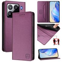 Prabangi odinė dėklas Xiaomi 15 13 14T 12T 13Ultra CC9E POCO M6 F6 C61 F5 su RFID blokavimo kortelių skyriais, magnetiniu užsegimu ir atlenkiamu stovu, atsparus smūgiams Xiaomi 15 Pro juoda