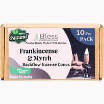 Bless-International Smilkalai-Mirtos-100%-Natūralūs-Smilkalai-Atgalinio-Srauto-Kūgeliai-Kriokliui Rankų-Darbo-Organiniai-Be-Cheminių-Medžiagų Apsivalymui Pack of 10 Cones
