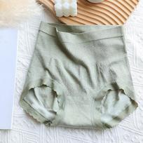 Underwear Women's Super Elastic Plus Size High Waist and Abdominal Compression Three-dimensional Hip Lifting Antibacterial Yarn Triangle Panties M gray