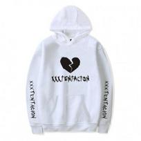 Nauja mada Xxxtentacion Hoodie Rip Xxxtentacion Hiphopo reperio gobtuvai Jahseh Dwayne Onfroy Revenge vyriški drabužiai 2XL balta