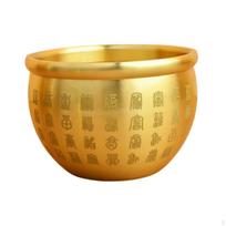 Žalvarinis Feng Šui dubuo Kinų tradicinė sėkmė turtas sėkmė statula skulptūra sėkmė liaudies lobis 6.2cmx4cm beige