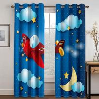 Animacinis Galaktikos Raketos Planetos Užuolaida Astronautas Kūrybingos 2 Panelės Tinka Svetainei Miegamajam Virtuvei Balkonui Langų Dekoras 50W130H(CM)X2PCS&Hook gray