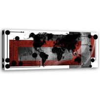 Canvas print, World map abstract 90x30 pilka spalva
