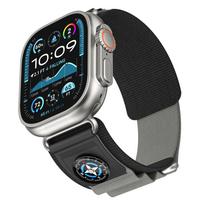 Nylon Trail Loop Band for Apple Watch Strap 45mm 44mm 49mm 46mm Correa Bracelet IWatch Series 10 9 Se 7 8 6 Ultra2 Band Compass 42/44/45/46/49MM pilka spalva/juoda