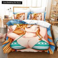 Boa Hancock Bedding Set Single Twin Full Queen King Size Queen Empress Bed Set Aldult Kid Bedroom Duvetcover Sets 3D Print 013 EU single(135x200cm) beige