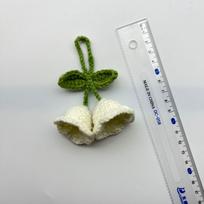 Lily of the Valley nerti pakabukai raktų pakabukai – vilnoniai priedai kuprinėms 2 pieces balta