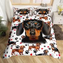 3-Piece Luxurious Poodle Print Duvet Cover Set - Ultra-Soft, Cozy Bedding with 1 Duvet Cover & 2 Pillowcases - Bedding Set EU Single135x200cm black