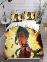 Bedding Sets LOL Jinx Arcane Australia /Europe/USA Full Queen King Size Quilt Duvet Cover Pillow Case 2-3 Pieces Sets. EU single(135x200cm) white